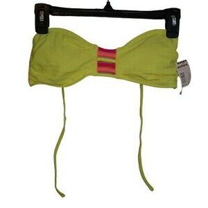 NWT M Mudd Neon Yellow Swimsuit Bathing Suit Separates - TOP ONLY strapless tube